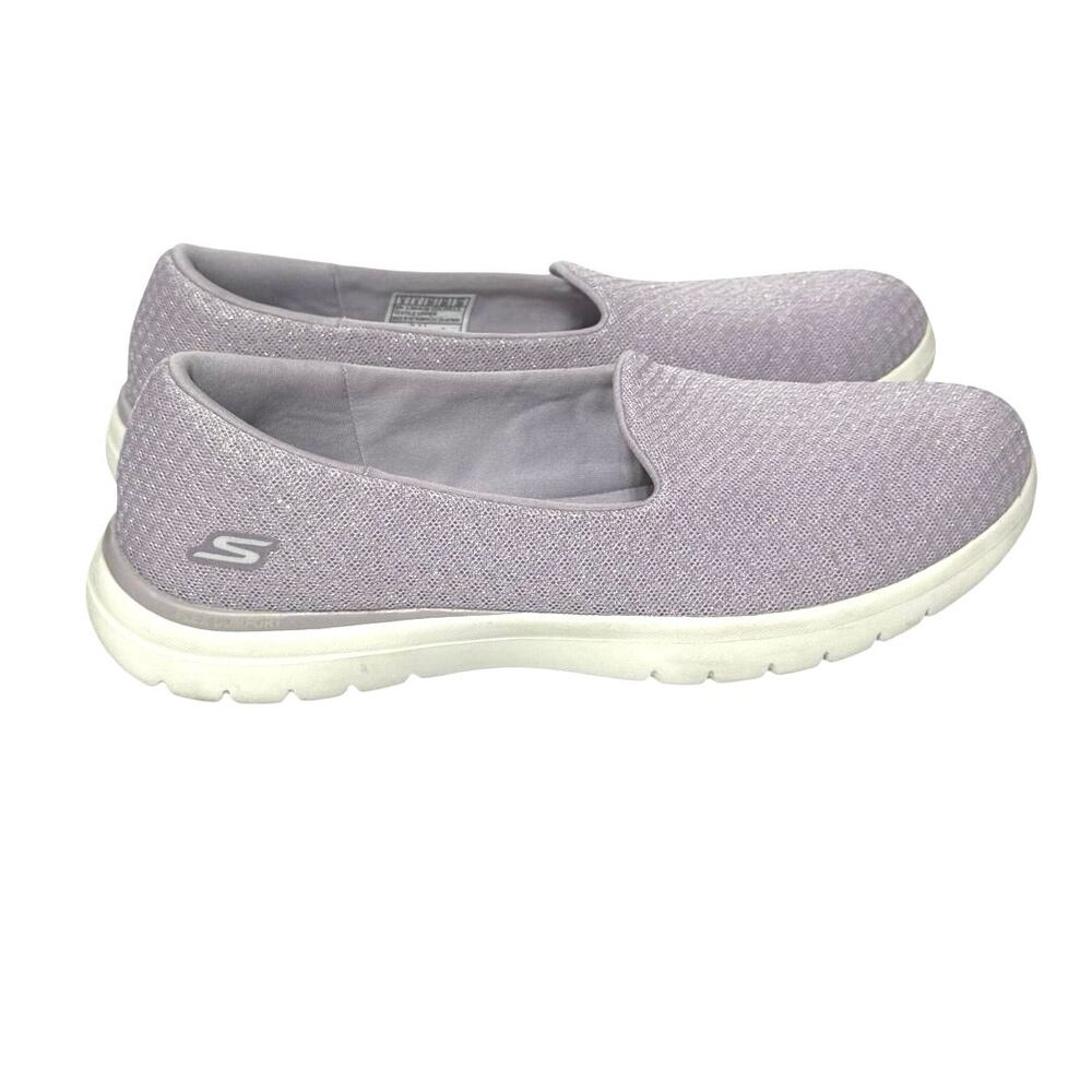 Skechers Women’s Size 9 M Lilac Sparkle Go Walk Goga Mat Slip On Knit Shoes